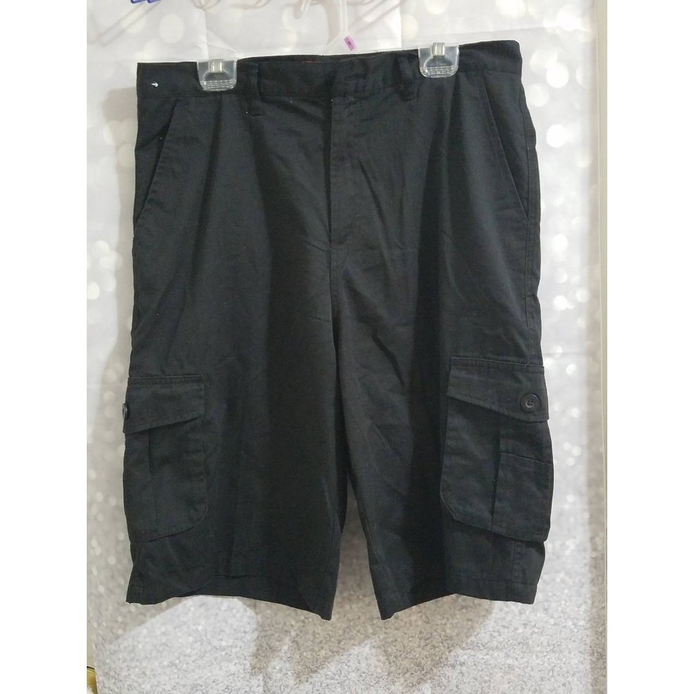 Men's Sacred Crown Black Cargo Shorts Size 34